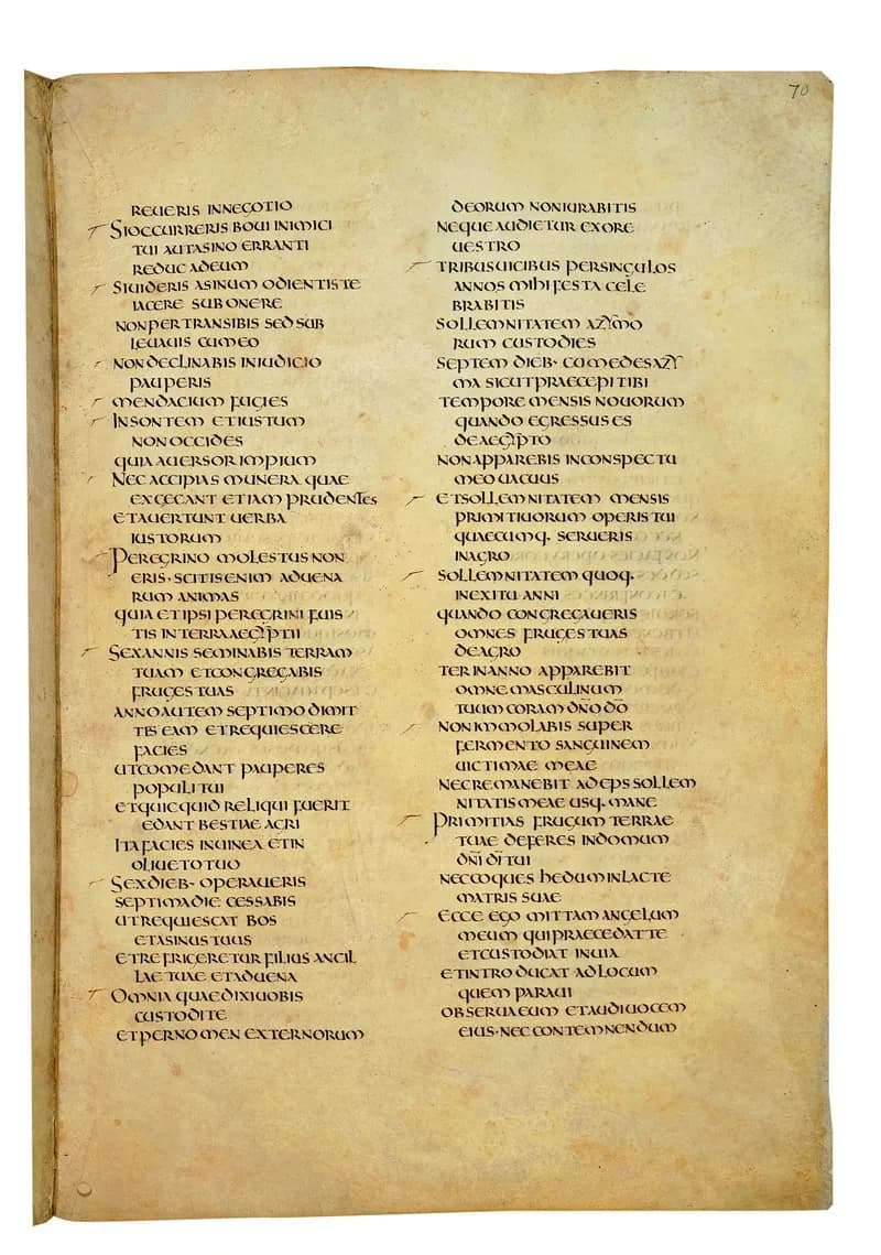 Codex Amiatinus, Exodus 37 (canvas 137) by Master of the Codex Amiatinus (Monkwearmouth-Jarrow scriptorium) depicting Exodus 37