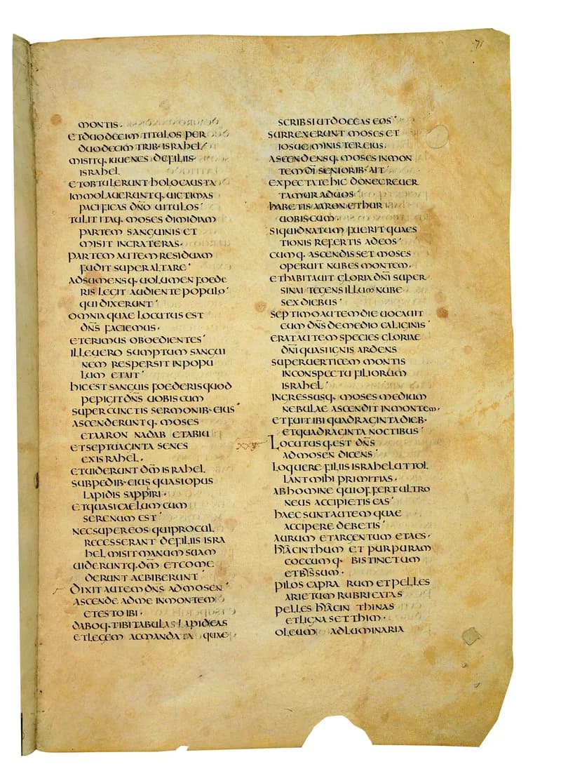Codex Amiatinus, Exodus 38 (canvas 139) by Master of the Codex Amiatinus (Monkwearmouth-Jarrow scriptorium) depicting Exodus 38