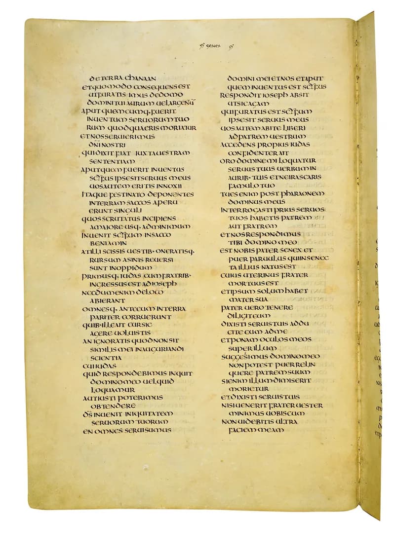 Codex Amiatinus, Exodus 4 (canvas 86) by Master of the Codex Amiatinus (Monkwearmouth-Jarrow scriptorium) depicting Exodus 4