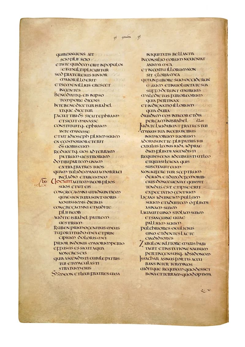 Codex Amiatinus, Exodus 9 (canvas 94) by Master of the Codex Amiatinus (Monkwearmouth-Jarrow scriptorium) depicting Exodus 9