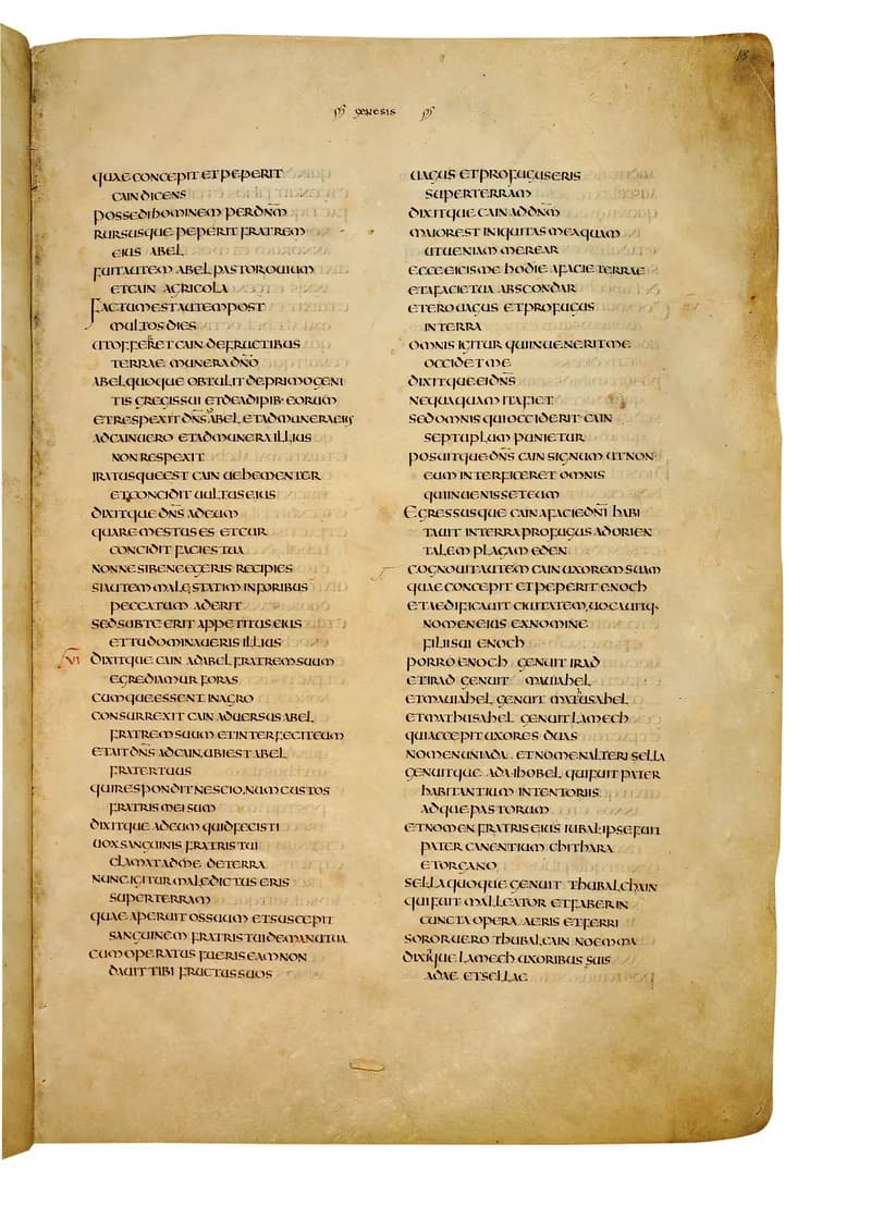 Codex Amiatinus, Genesis 13 (canvas 23) by Master of the Codex Amiatinus (Monkwearmouth-Jarrow scriptorium) depicting Genesis 13