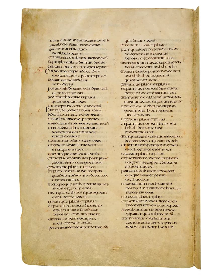 Codex Amiatinus, Genesis 14 (canvas 24) by Master of the Codex Amiatinus (Monkwearmouth-Jarrow scriptorium) depicting Genesis 14