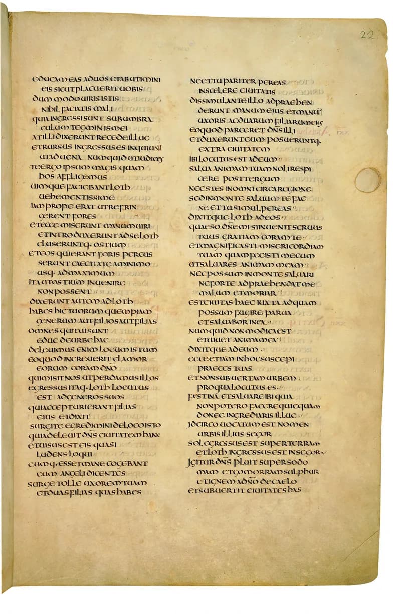 Codex Amiatinus, Genesis 25 (canvas 41) by Master of the Codex Amiatinus (Monkwearmouth-Jarrow scriptorium) depicting Genesis 25