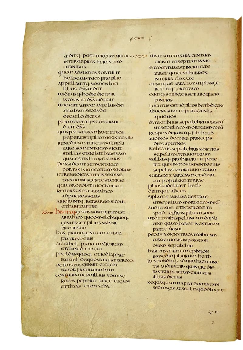 Codex Amiatinus, Genesis 28 (canvas 46) by Master of the Codex Amiatinus (Monkwearmouth-Jarrow scriptorium) depicting Genesis 28