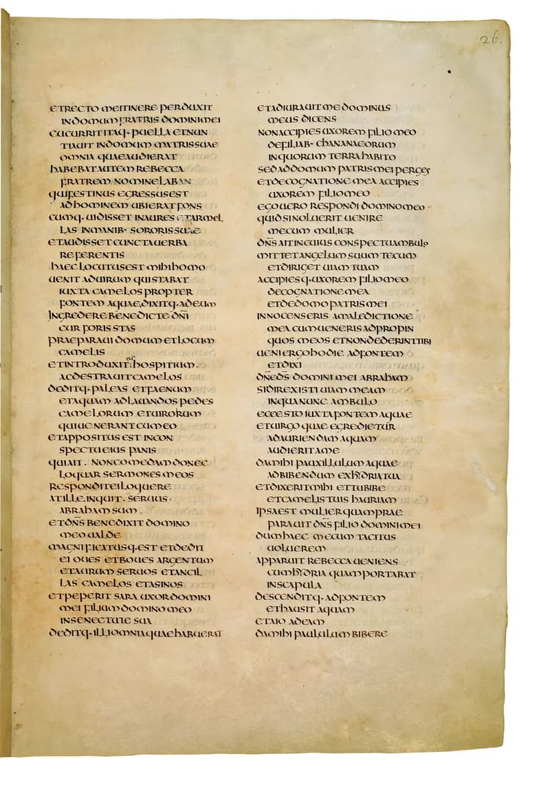 Codex Amiatinus, Genesis 30 (canvas 49) by Master of the Codex Amiatinus (Monkwearmouth-Jarrow scriptorium) depicting Genesis 30