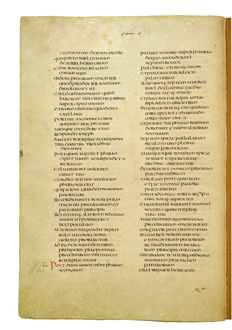 Codex Amiatinus, Genesis 49 (canvas 78) by Master of the Codex Amiatinus (Monkwearmouth-Jarrow scriptorium) depicting Genesis 49