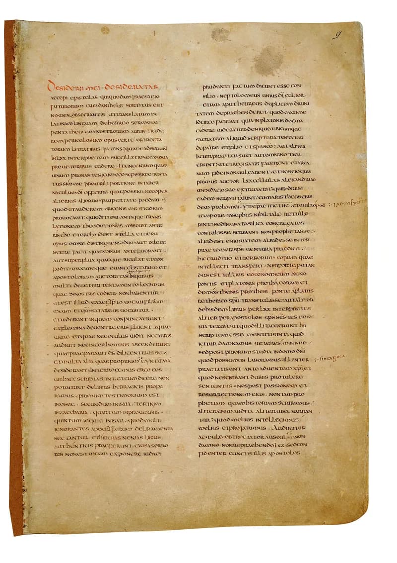 Codex Amiatinus, Genesis 8 (canvas 15) by Master of the Codex Amiatinus (Monkwearmouth-Jarrow scriptorium) depicting Genesis 8