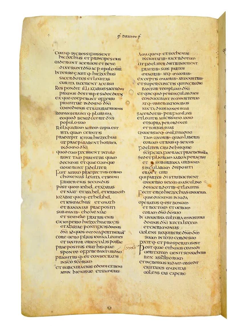 Codex Amiatinus, Job 13 (canvas 744) by Master of the Codex Amiatinus (Monkwearmouth-Jarrow scriptorium) depicting Job 13