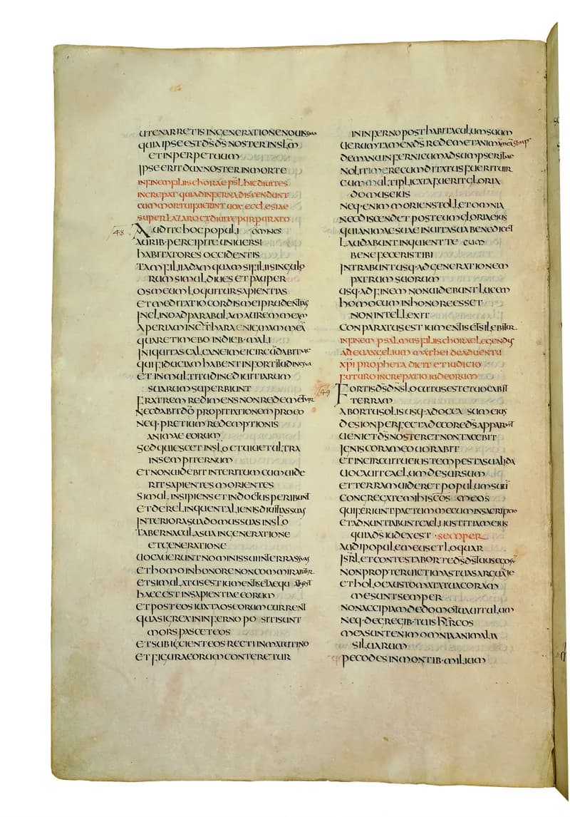 Codex Amiatinus, Job 36 (canvas 780) by Master of the Codex Amiatinus (Monkwearmouth-Jarrow scriptorium) depicting Job 36