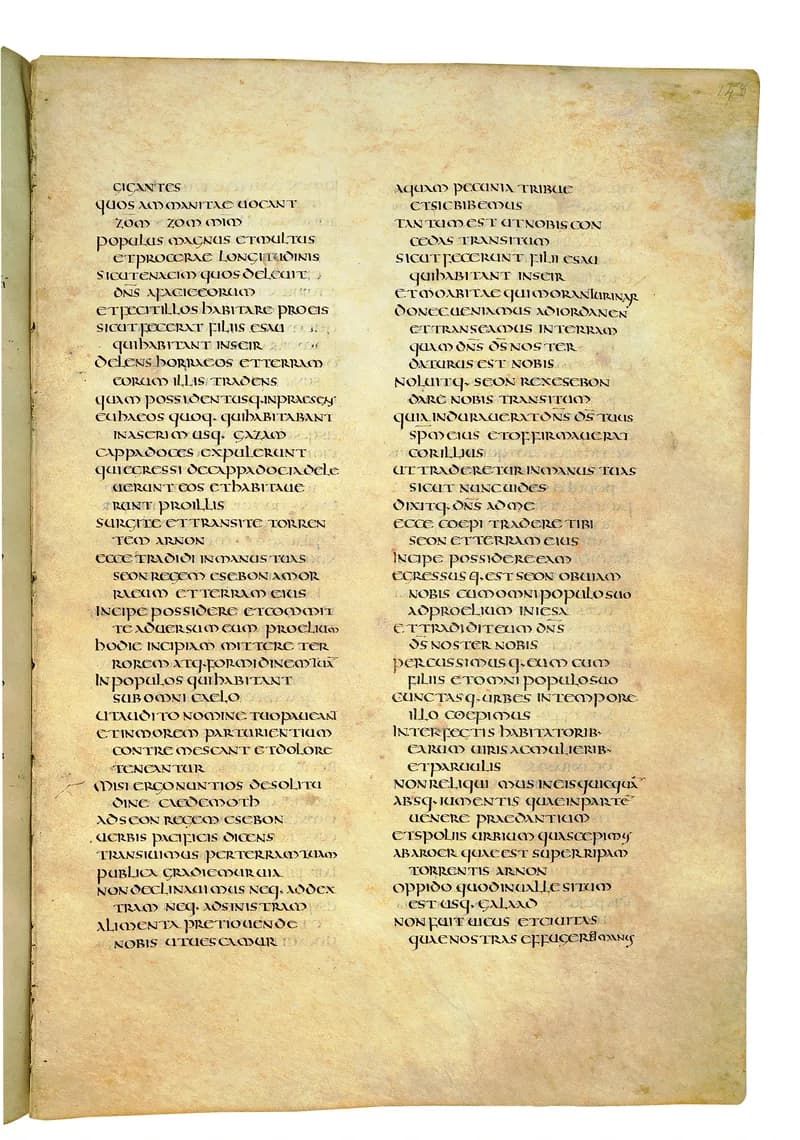 Codex Amiatinus, Joshua 1 (canvas 293) by Master of the Codex Amiatinus (Monkwearmouth-Jarrow scriptorium) depicting Joshua 1