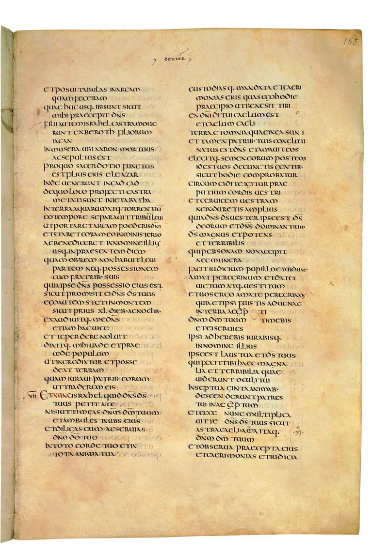 Codex Amiatinus, Joshua 10 (canvas 307) by Master of the Codex Amiatinus (Monkwearmouth-Jarrow scriptorium) depicting Joshua 10