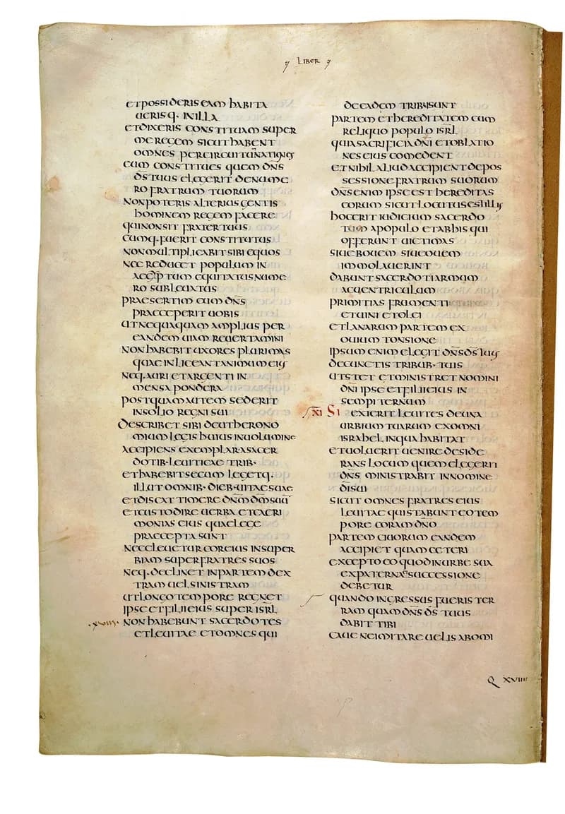 Codex Amiatinus, Joshua 17 (canvas 318) by Master of the Codex Amiatinus (Monkwearmouth-Jarrow scriptorium) depicting Joshua 17
