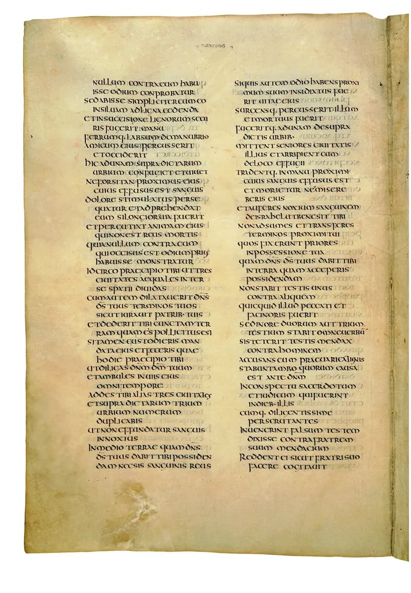 Codex Amiatinus, Joshua 18 (canvas 320) by Master of the Codex Amiatinus (Monkwearmouth-Jarrow scriptorium) depicting Joshua 18