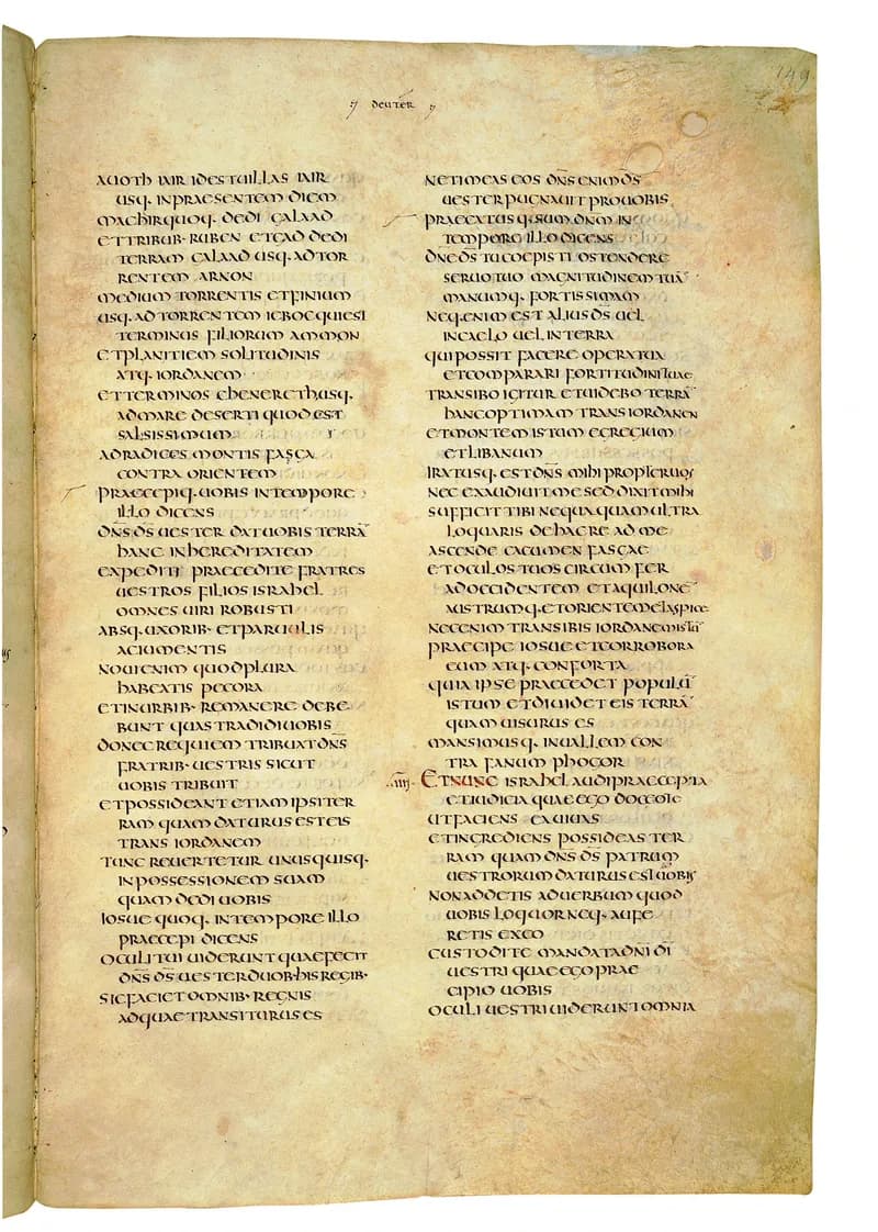 Codex Amiatinus, Joshua 2 (canvas 295) by Master of the Codex Amiatinus (Monkwearmouth-Jarrow scriptorium) depicting Joshua 2