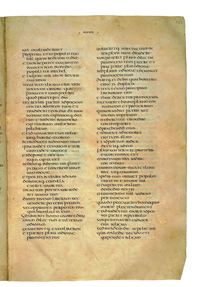 Codex Amiatinus, Joshua 20 (canvas 323) by Master of the Codex Amiatinus (Monkwearmouth-Jarrow scriptorium) depicting Joshua 20