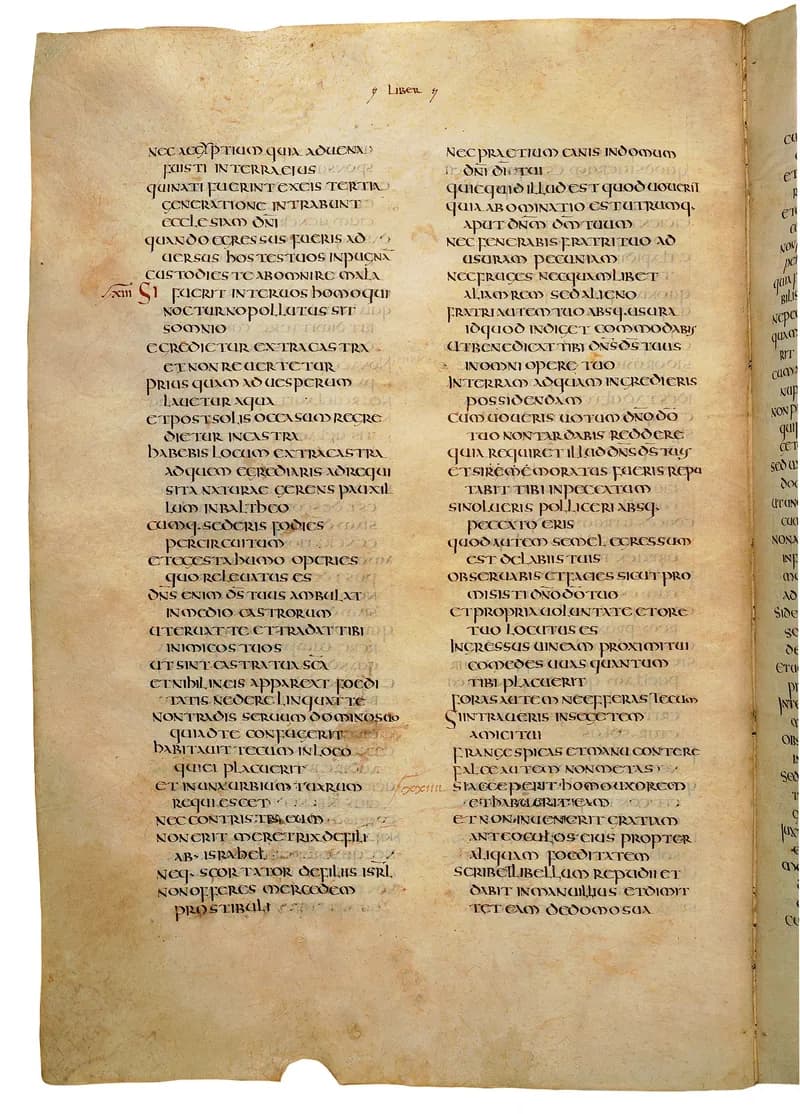 Codex Amiatinus, Joshua 22 (canvas 326) by Master of the Codex Amiatinus (Monkwearmouth-Jarrow scriptorium) depicting Joshua 22