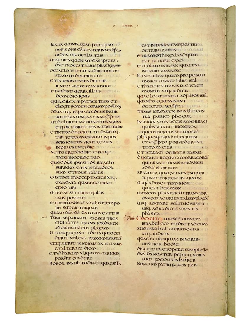 Codex Amiatinus, Joshua 4 (canvas 298) by Master of the Codex Amiatinus (Monkwearmouth-Jarrow scriptorium) depicting Joshua 4
