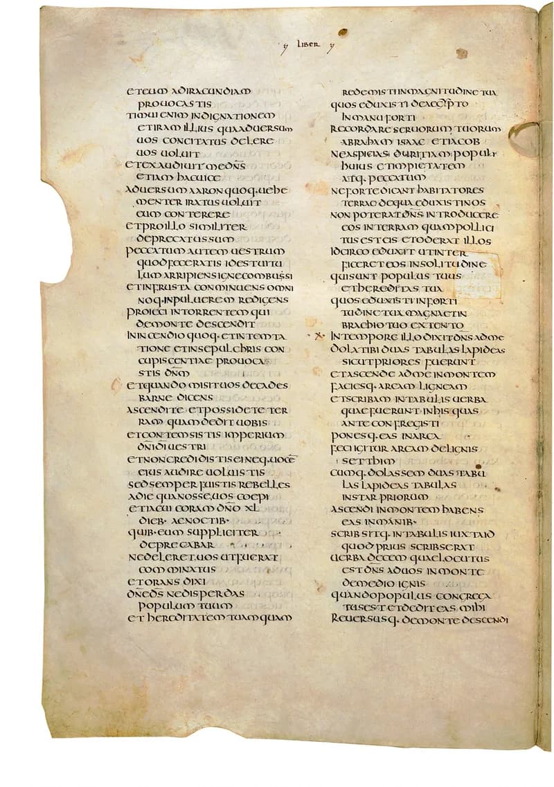 Codex Amiatinus, Joshua 9 (canvas 306) by Master of the Codex Amiatinus (Monkwearmouth-Jarrow scriptorium) depicting Joshua 9