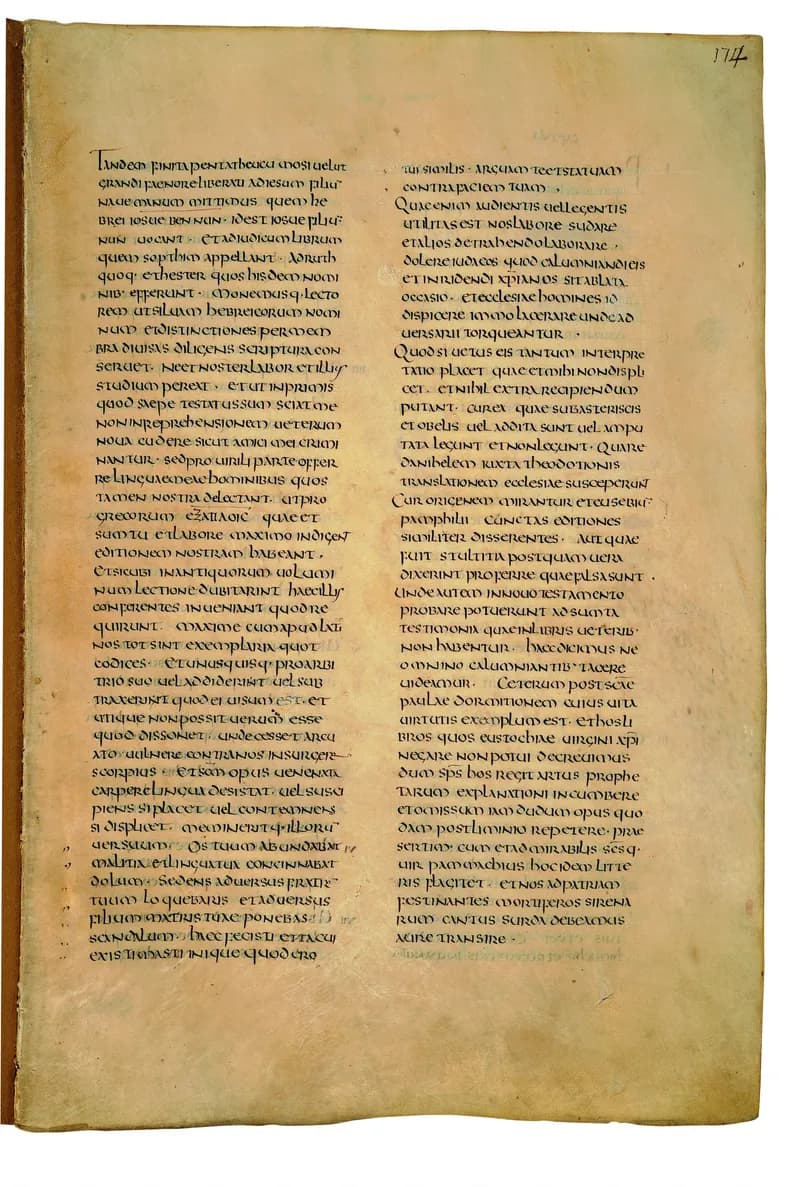 Codex Amiatinus, Judges 10 (canvas 345) by Master of the Codex Amiatinus (Monkwearmouth-Jarrow scriptorium) depicting Judges 10