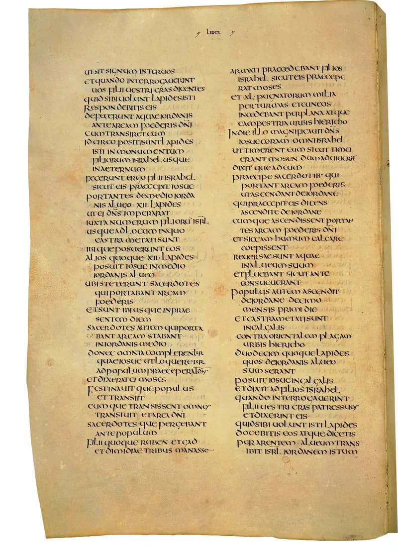 Codex Amiatinus, Judges 15 (canvas 352) by Master of the Codex Amiatinus (Monkwearmouth-Jarrow scriptorium) depicting Judges 15