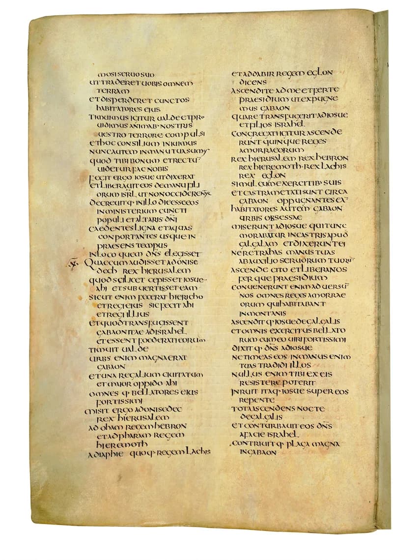 Codex Amiatinus, Judges 21 (canvas 362) by Master of the Codex Amiatinus (Monkwearmouth-Jarrow scriptorium) depicting Judges 21