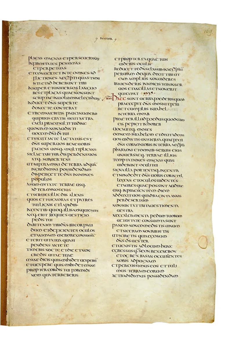 Codex Amiatinus, Judges 4 (canvas 335) by Master of the Codex Amiatinus (Monkwearmouth-Jarrow scriptorium) depicting Judges 4