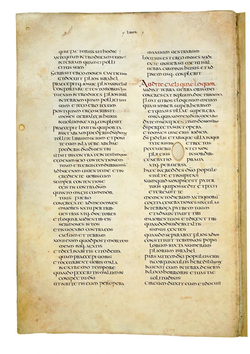 Codex Amiatinus, Judges 7 (canvas 340) by Master of the Codex Amiatinus (Monkwearmouth-Jarrow scriptorium) depicting Judges 7