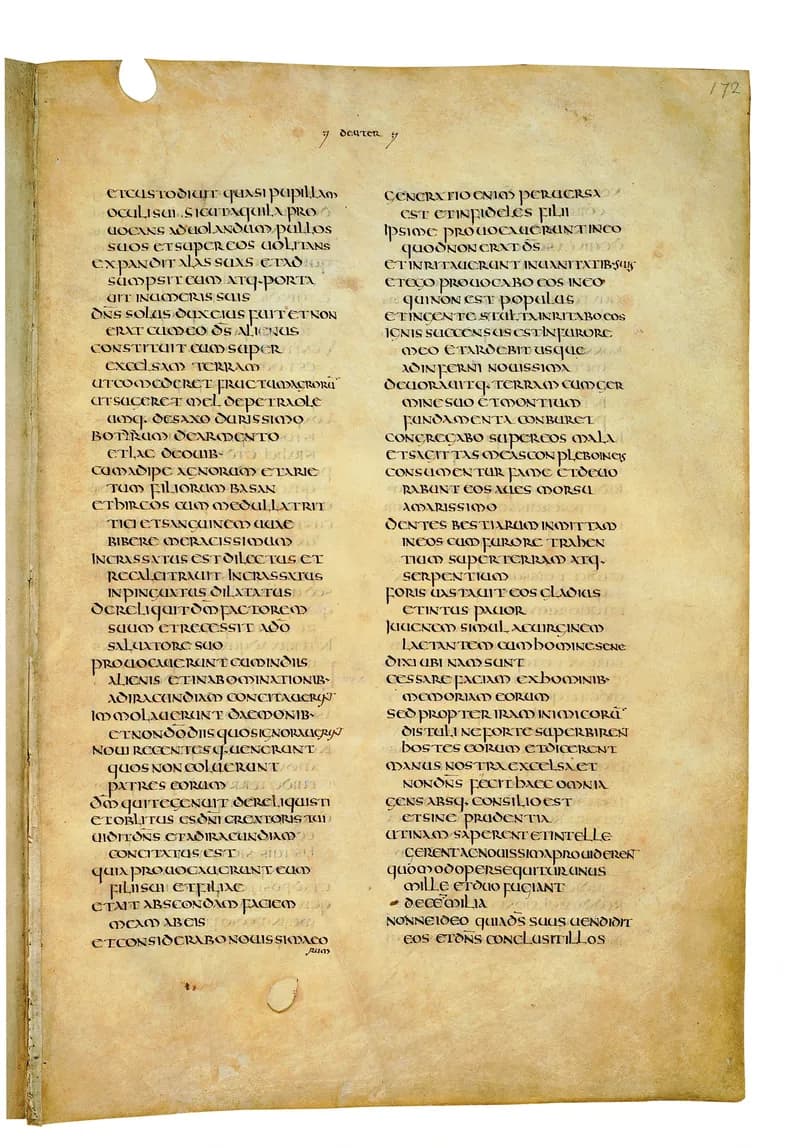 Codex Amiatinus, Judges 8 (canvas 341) by Master of the Codex Amiatinus (Monkwearmouth-Jarrow scriptorium) depicting Judges 8