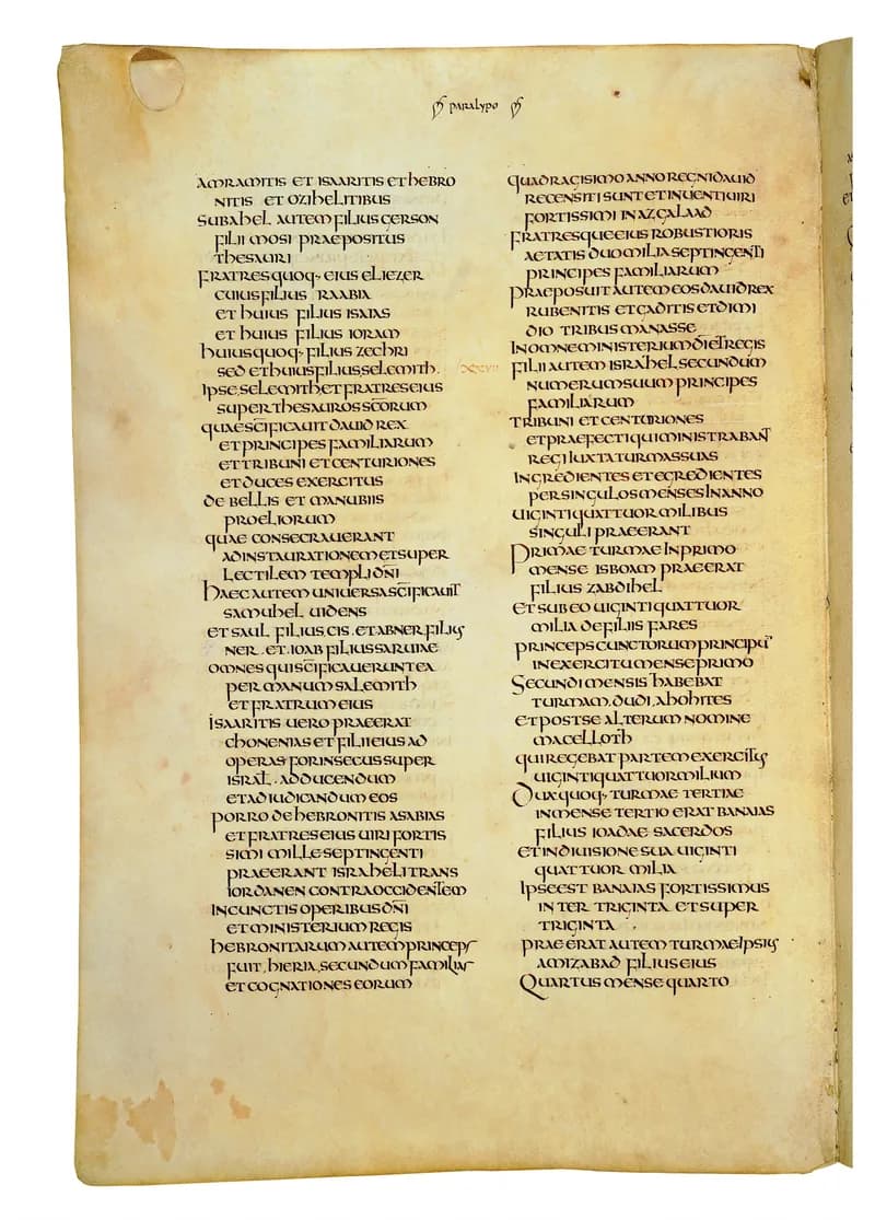 Codex Amiatinus, Judith 8 (canvas 696) by Master of the Codex Amiatinus (Monkwearmouth-Jarrow scriptorium) depicting Judith 8