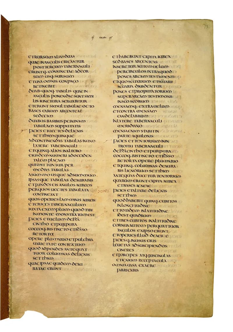 Codex Amiatinus, Leviticus 1 (canvas 143) by Master of the Codex Amiatinus (Monkwearmouth-Jarrow scriptorium) depicting Leviticus 1