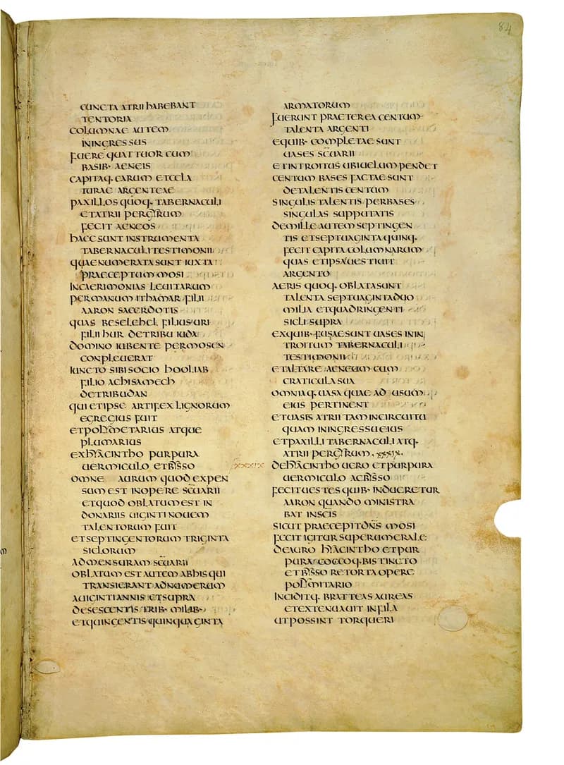 Codex Amiatinus, Leviticus 15 (canvas 165) by Master of the Codex Amiatinus (Monkwearmouth-Jarrow scriptorium) depicting Leviticus 15