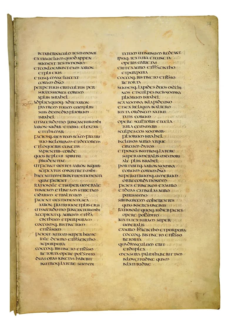 Codex Amiatinus, Leviticus 2 (canvas 145) by Master of the Codex Amiatinus (Monkwearmouth-Jarrow scriptorium) depicting Leviticus 2