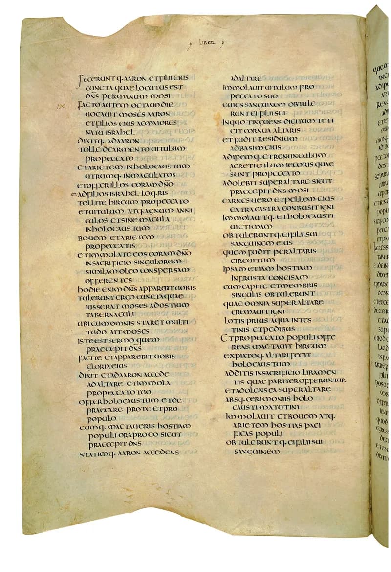 Codex Amiatinus, Leviticus 26 (canvas 182) by Master of the Codex Amiatinus (Monkwearmouth-Jarrow scriptorium) depicting Leviticus 26