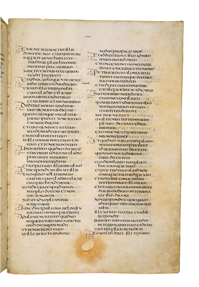 Codex Amiatinus, Matthew 25 (canvas 1691) by Master of the Codex Amiatinus (Monkwearmouth-Jarrow scriptorium) depicting Matthew 25