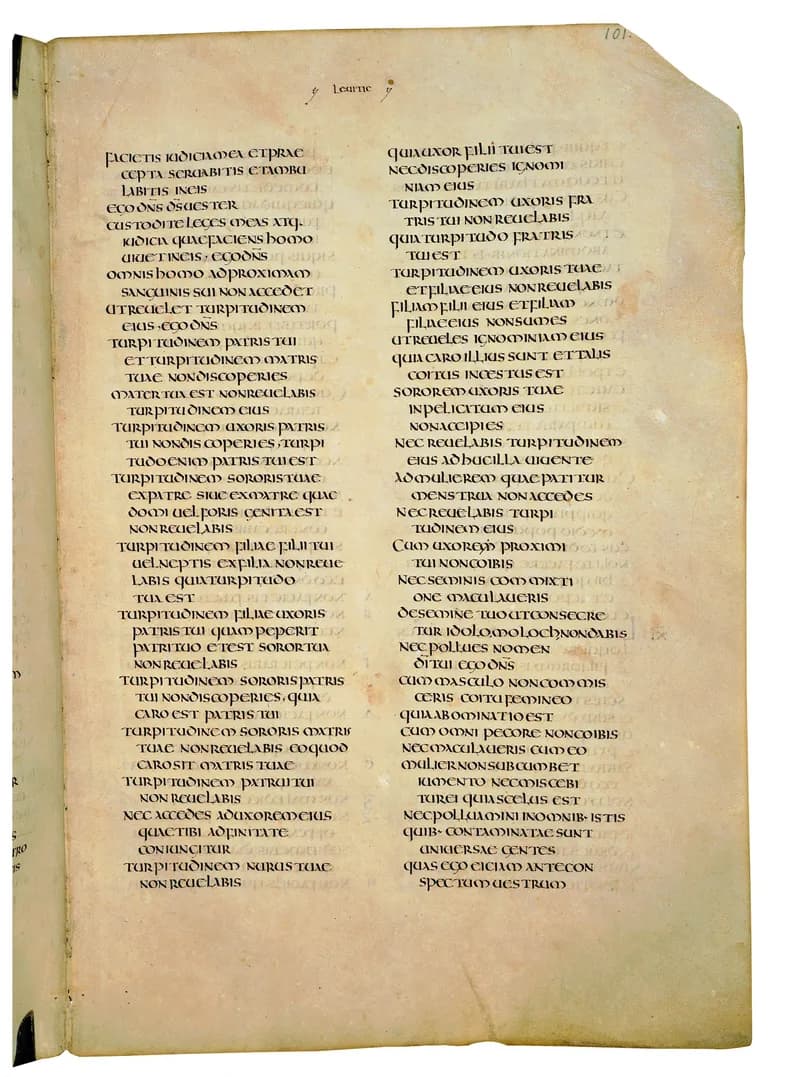 Codex Amiatinus, Numbers 10 (canvas 199) by Master of the Codex Amiatinus (Monkwearmouth-Jarrow scriptorium) depicting Numbers 10