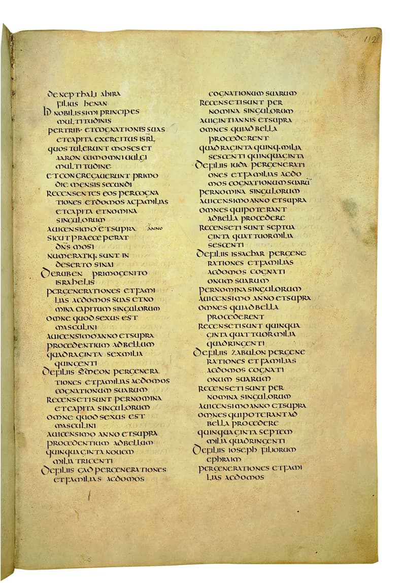 Codex Amiatinus, Numbers 24 (canvas 221) by Master of the Codex Amiatinus (Monkwearmouth-Jarrow scriptorium) depicting Numbers 24