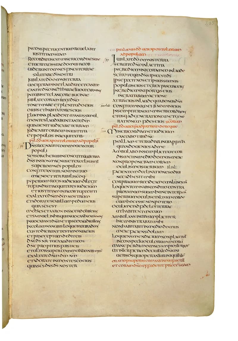 Codex Amiatinus, Psalms 12 (canvas 807) by Master of the Codex Amiatinus (Monkwearmouth-Jarrow scriptorium) depicting Psalms 12