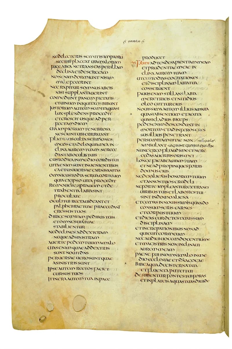Codex Amiatinus, Psalms 33 (canvas 840) by Master of the Codex Amiatinus (Monkwearmouth-Jarrow scriptorium) depicting Psalms 33