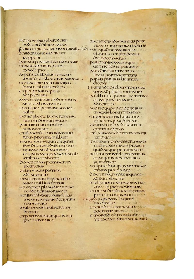 Codex Amiatinus, Psalms 35 (canvas 843) by Master of the Codex Amiatinus (Monkwearmouth-Jarrow scriptorium) depicting Psalms 35