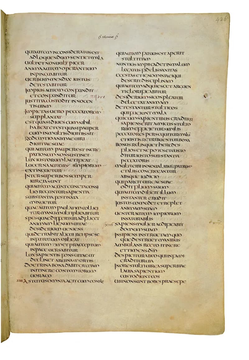 Codex Amiatinus, Psalms 39 (canvas 849) by Master of the Codex Amiatinus (Monkwearmouth-Jarrow scriptorium) depicting Psalms 39