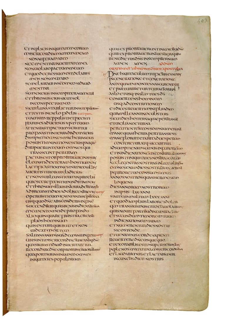 Codex Amiatinus, Psalms 9 (canvas 803) by Master of the Codex Amiatinus (Monkwearmouth-Jarrow scriptorium) depicting Psalms 9