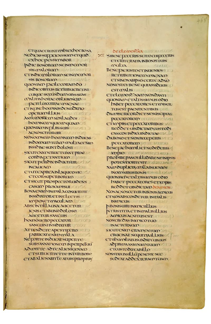 Codex Amiatinus, Psalms 93 (canvas 933) by Master of the Codex Amiatinus (Monkwearmouth-Jarrow scriptorium) depicting Psalms 93
