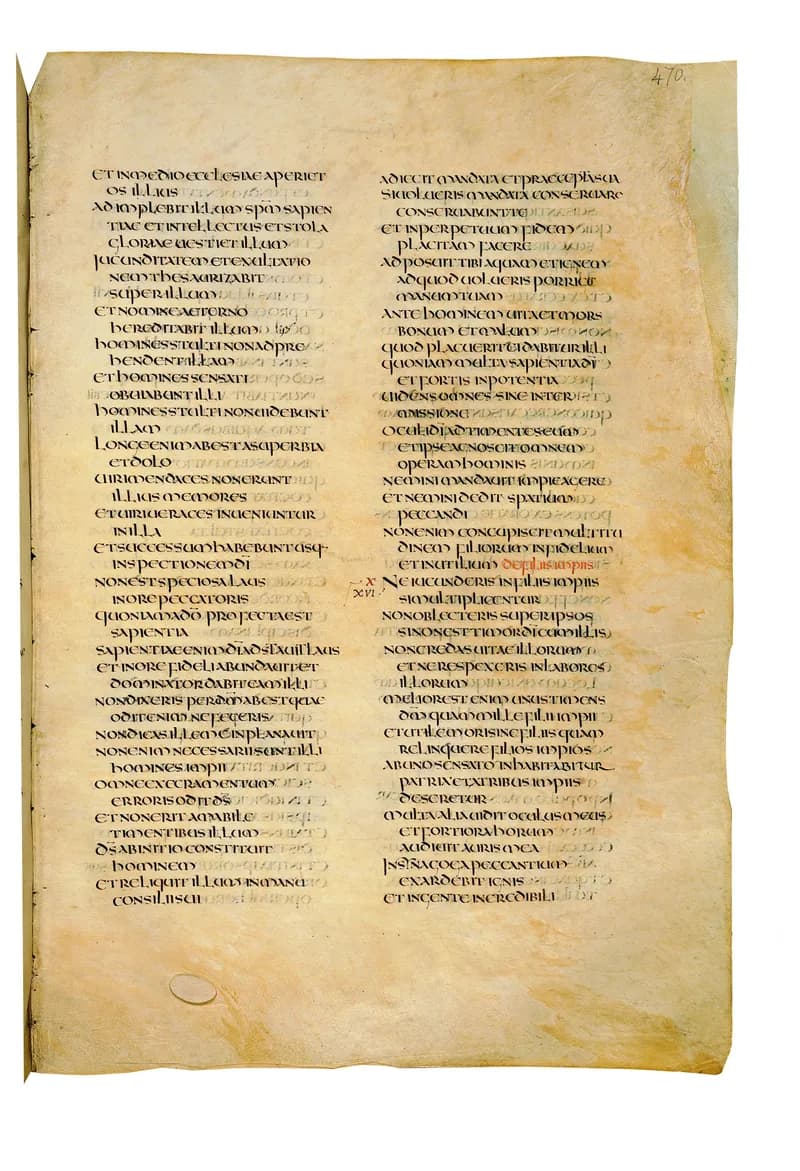 Codex Amiatinus, Psalms 96 (canvas 937) by Master of the Codex Amiatinus (Monkwearmouth-Jarrow scriptorium) depicting Psalms 96