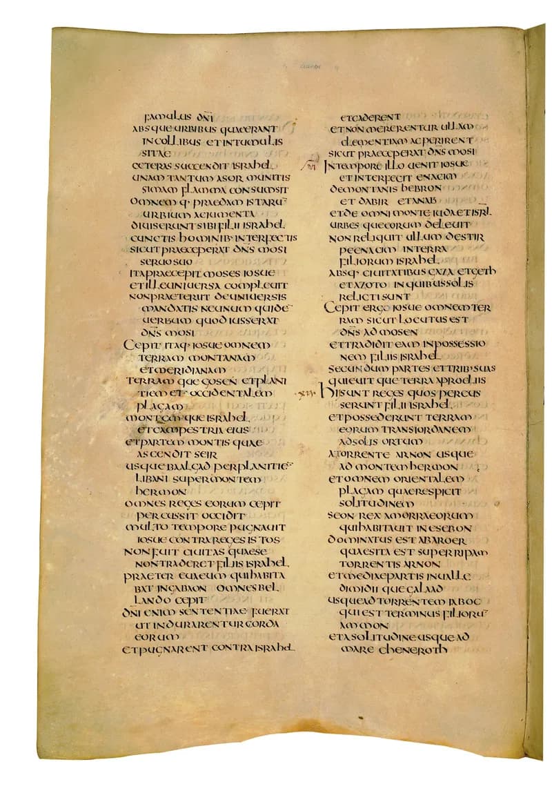 Codex Amiatinus, Ruth 3 (canvas 366) by Master of the Codex Amiatinus (Monkwearmouth-Jarrow scriptorium) depicting Ruth 3