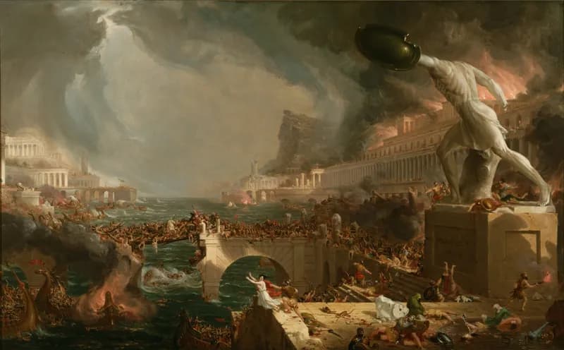 The Course of Empire — Destruction by Thomas Cole depicting 2 Peter 3:10