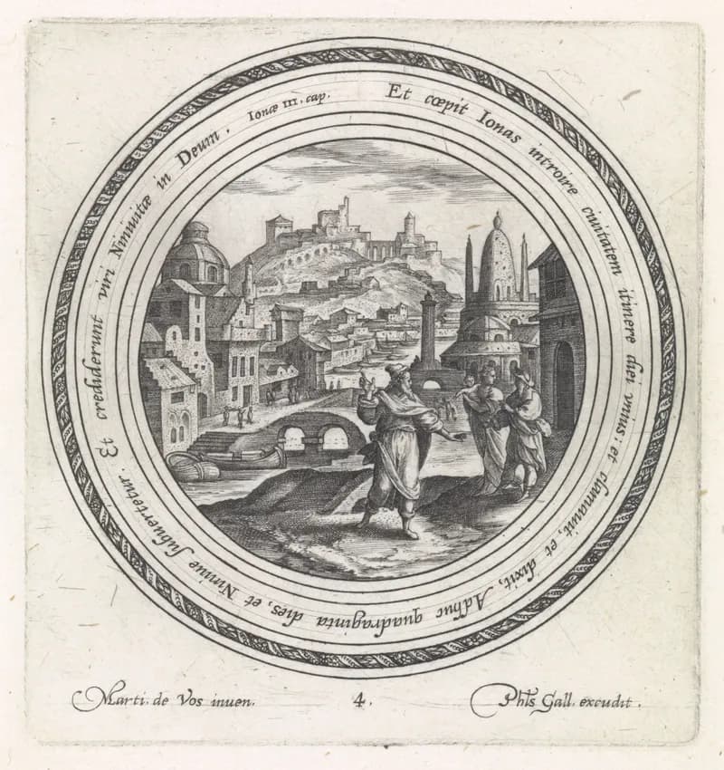 Geschiedenis van Jona by Crispijn van de Passe depicting Jonah 2