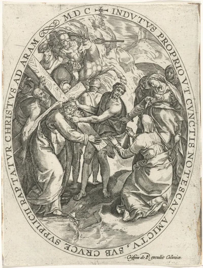 Kruisdraging by Crispijn van de Passe depicting Matthew 27
