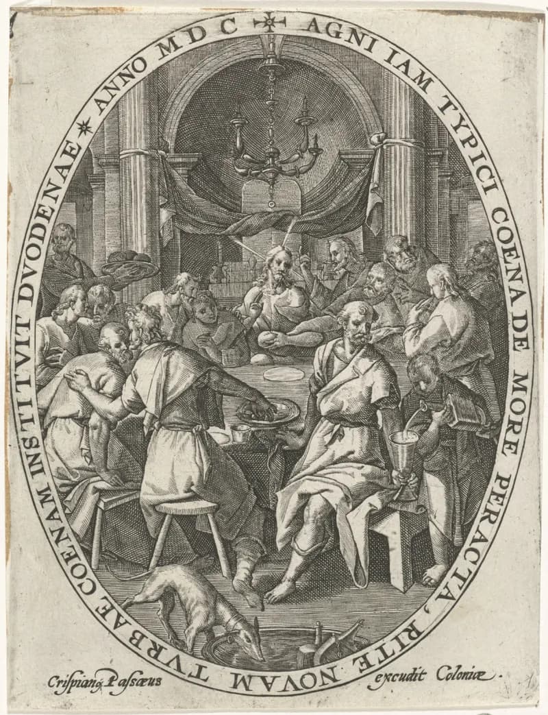 Laatste Avondmaal by Crispijn van de Passe depicting John 13