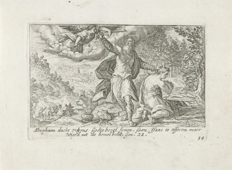 Offer van Abraham by Crispijn van de Passe depicting Genesis 22