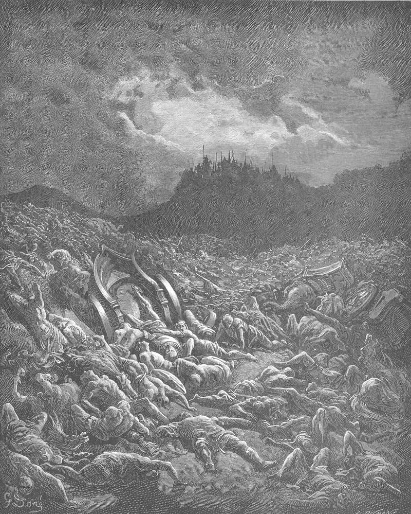 The Ammonite and Moabite Armies Are Destroyed by Gustave Doré depicting 2 Chronicles 20:22